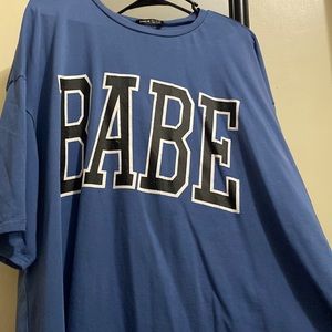 Blue Oversized graphic-t